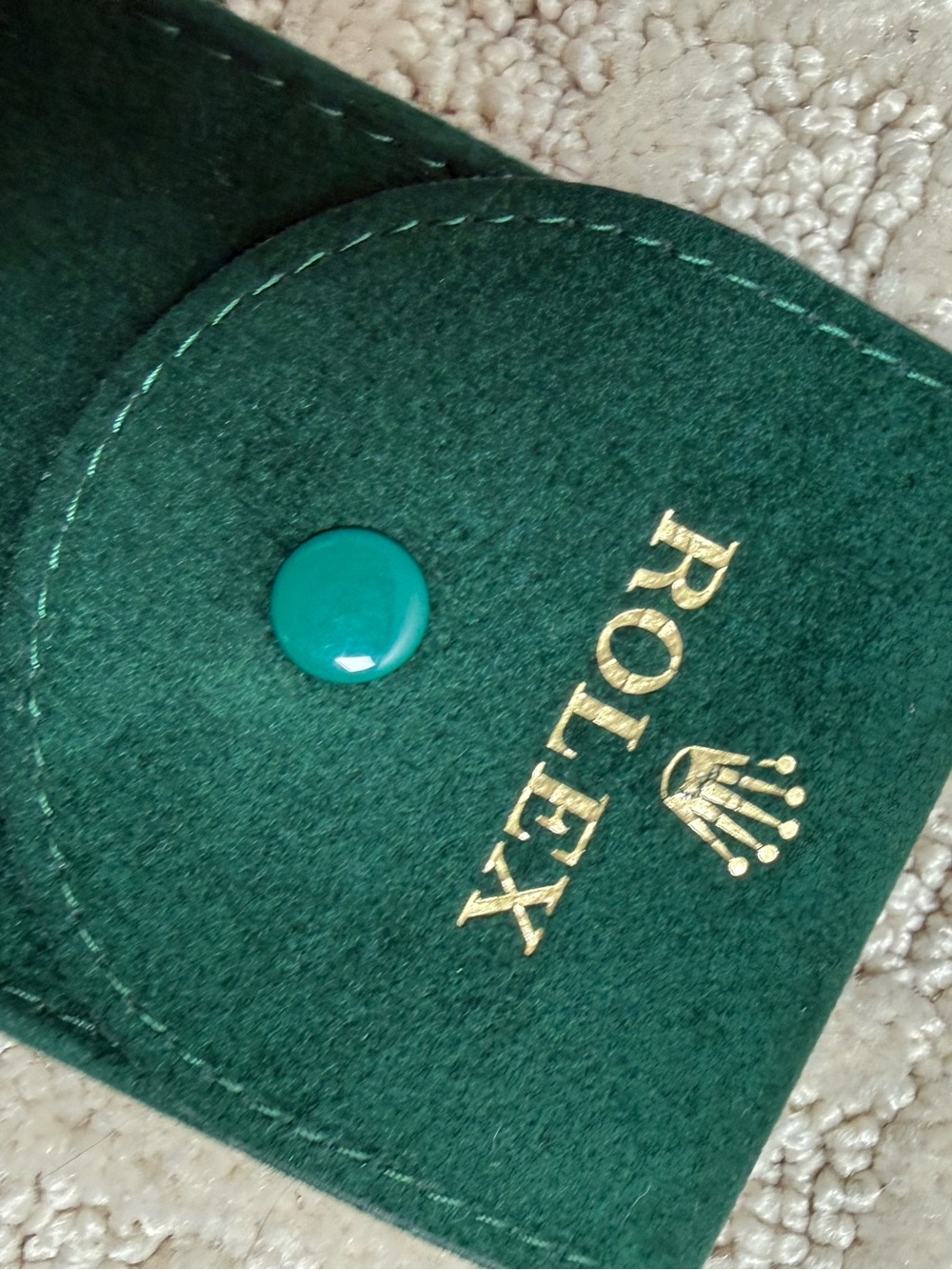 ROLEX | RARE Green Suede Watch Service Travel Pouch - Picture 4 of 7